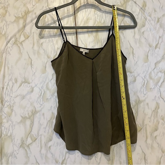Joie x-small 100% silk tank top camisole olive green v-neck luxury fall neutral - Picture 4 of 7